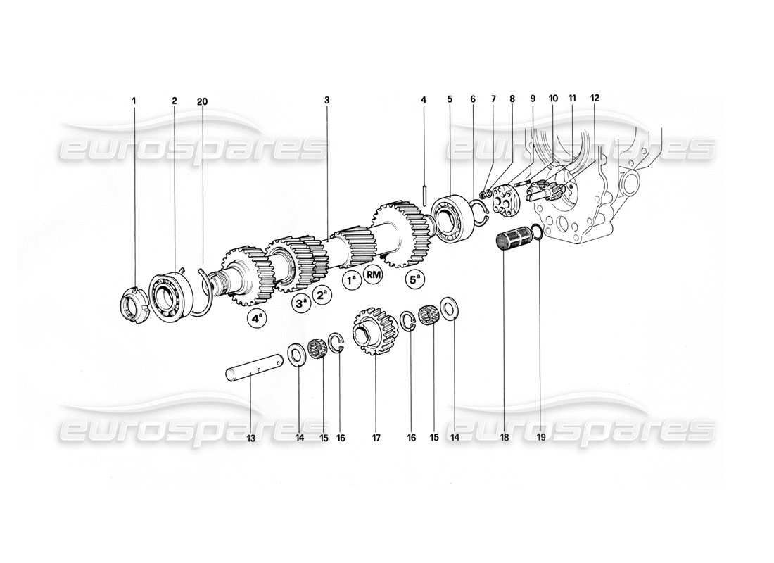 ferrari 412 (mechanical) eje principal y bomba de aceite - 412 m. diagrama de piezas