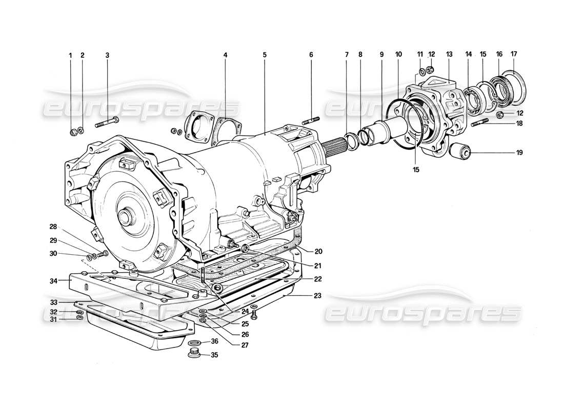 ferrari 412 (mechanical) transmisión automática - 412 a. diagrama de piezas
