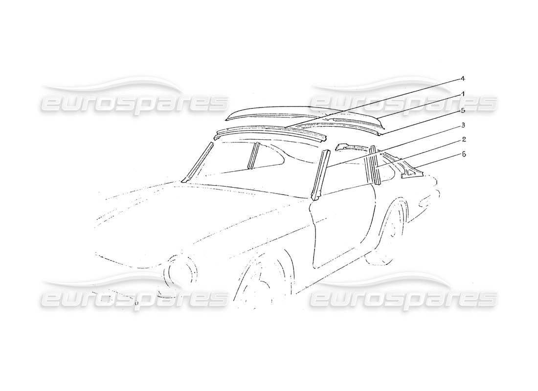ferrari 330 gtc / 365 gtc (coachwork) paneles de marco interior rivestimento diagrama de piezas