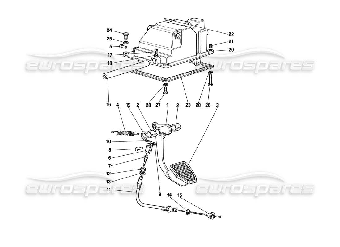 ferrari 328 (1988) control de liberación del embrague (para automóviles con sistema antideslizante) diagrama de piezas
