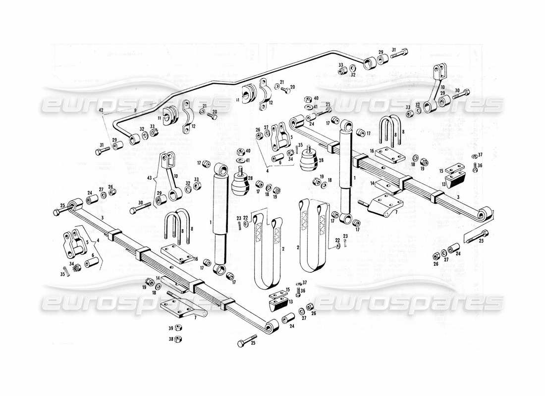 maserati indy 4.2 rear suspension diagrama de piezas