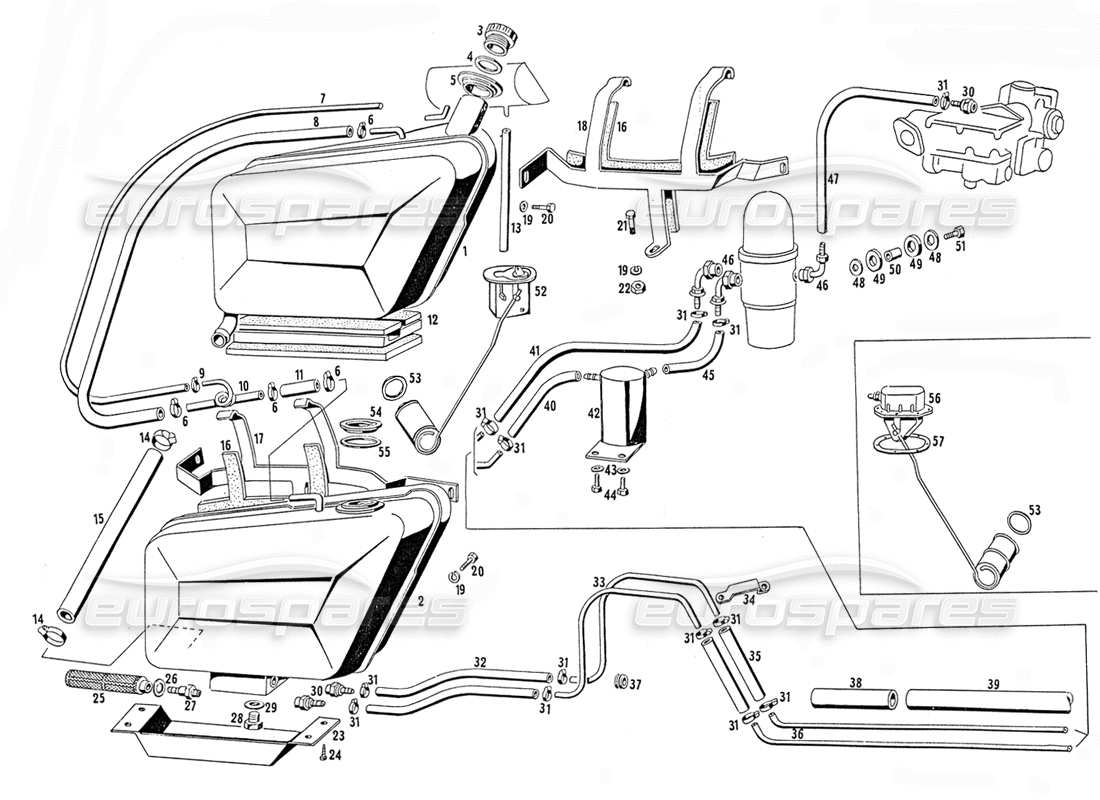 maserati mistral 3.7 diagrama de piezas del tanque de combustible