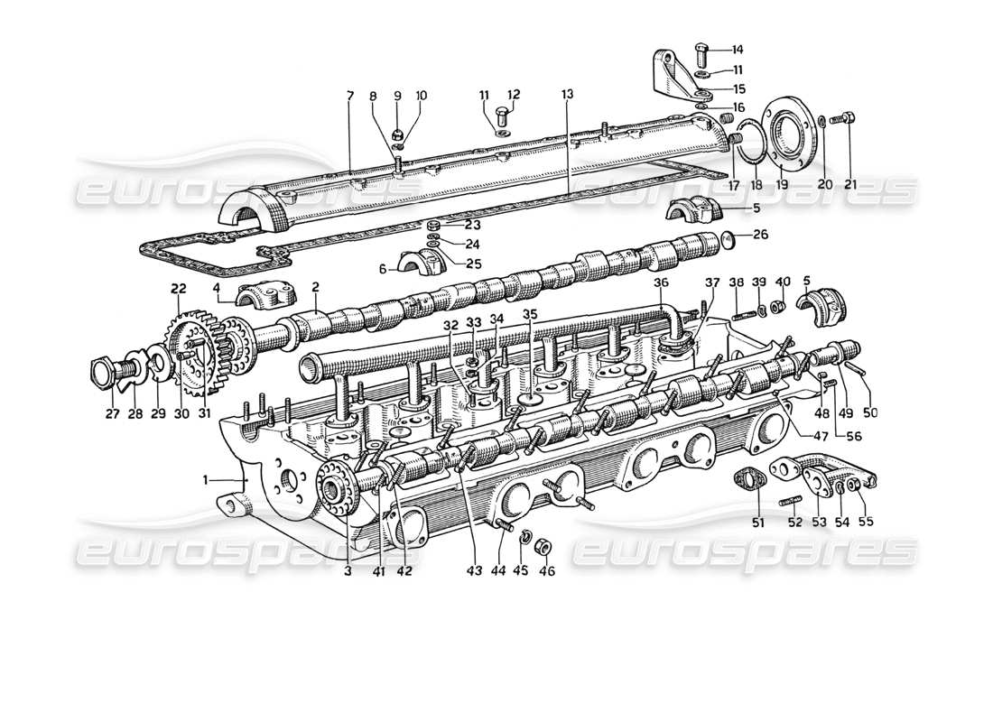 ferrari 275 gtb4 culata (izquierda) diagrama de piezas