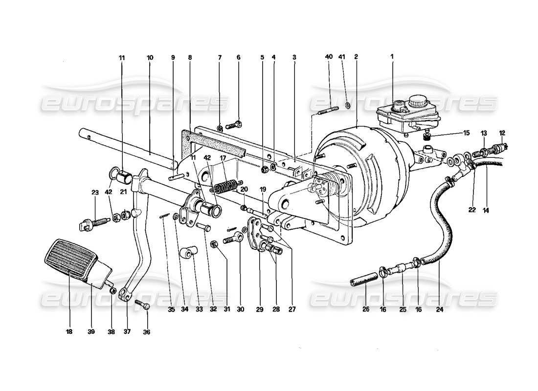 ferrari 412 (mechanical) control hidráulico de frenos - 412 a. rhd diagrama de piezas