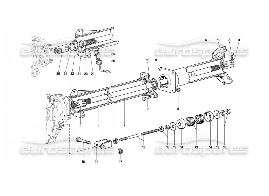 ferrari 412 (mechanical) árbol de transmisión diagrama de piezas