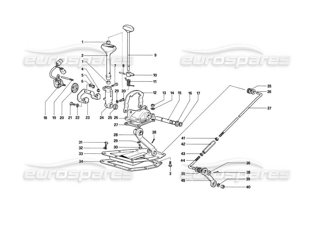 ferrari 412 (mechanical) controles externos de la caja de cambios: 412 a. diagrama de piezas