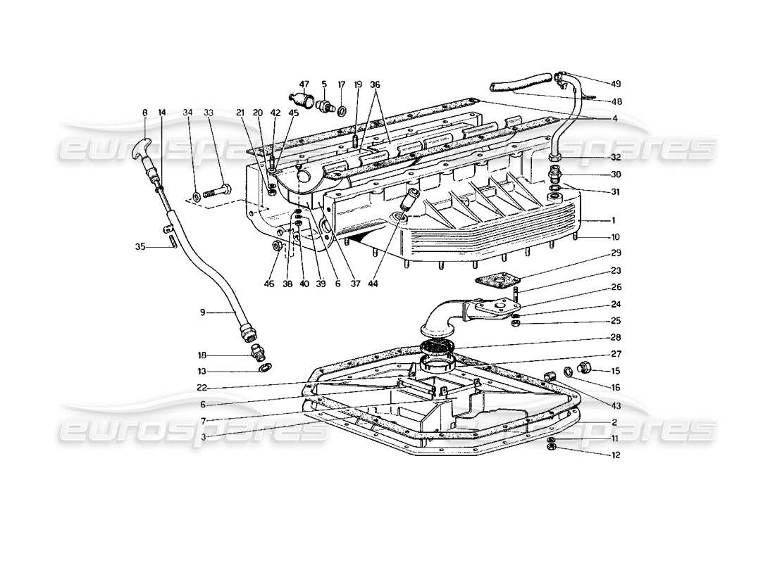 ferrari 400 gt (mechanical) cárter de aceite diagrama de piezas