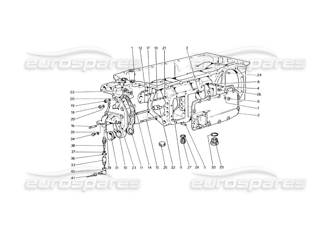 ferrari 365 gt4 berlinetta boxer diagrama de piezas de la caja de cambios (hasta el número de automóvil 17535)
