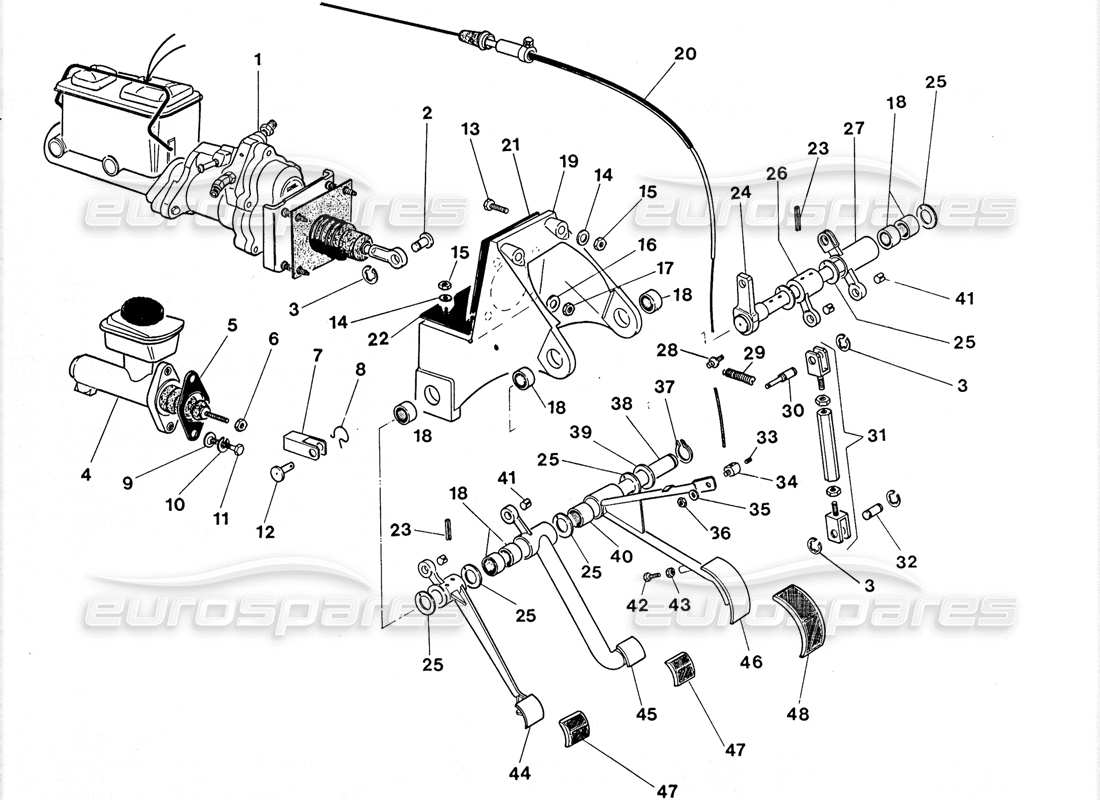 lamborghini lm002 (1988) diagrama de piezas del culo del pedal