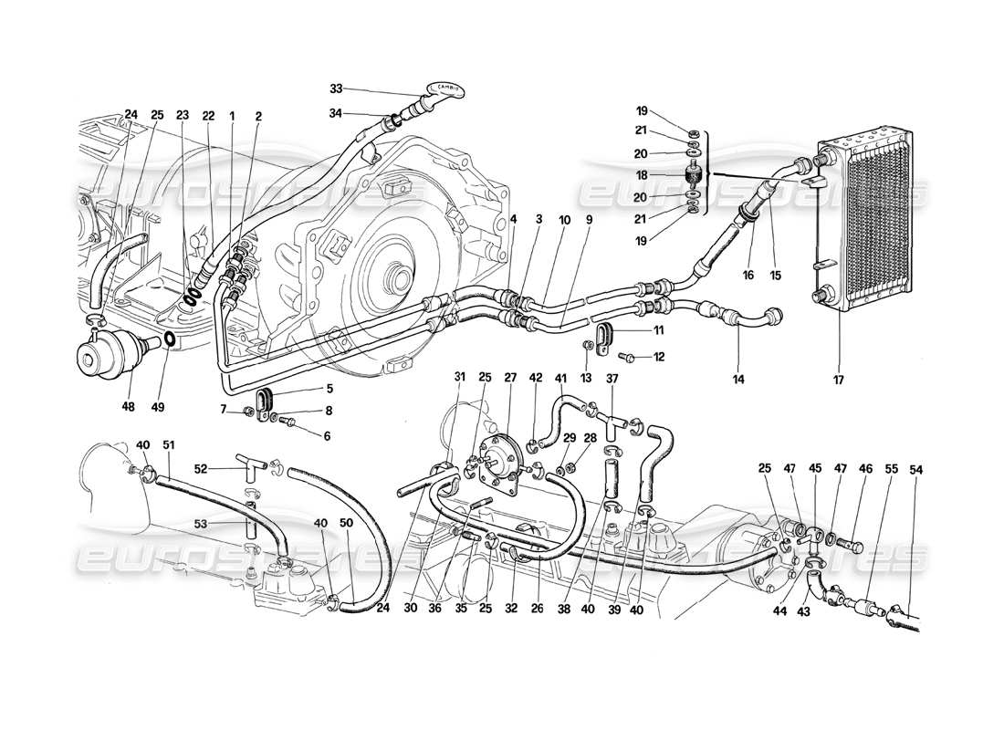 ferrari 412 (mechanical) válvula amplificadora de vacío y circuito de aceite - 412 a. diagrama de piezas