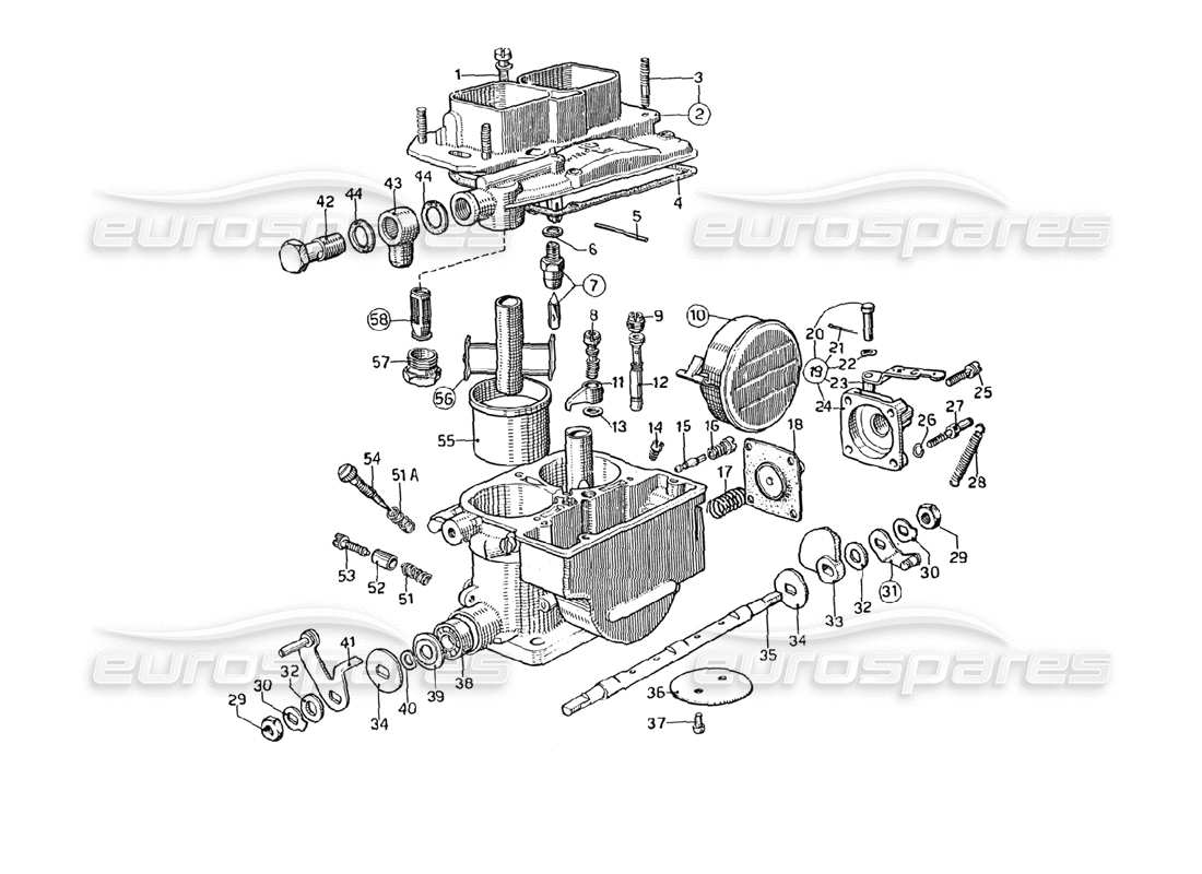 ferrari 275 gtb4 carburador weber (40dcn 17) diagrama de piezas