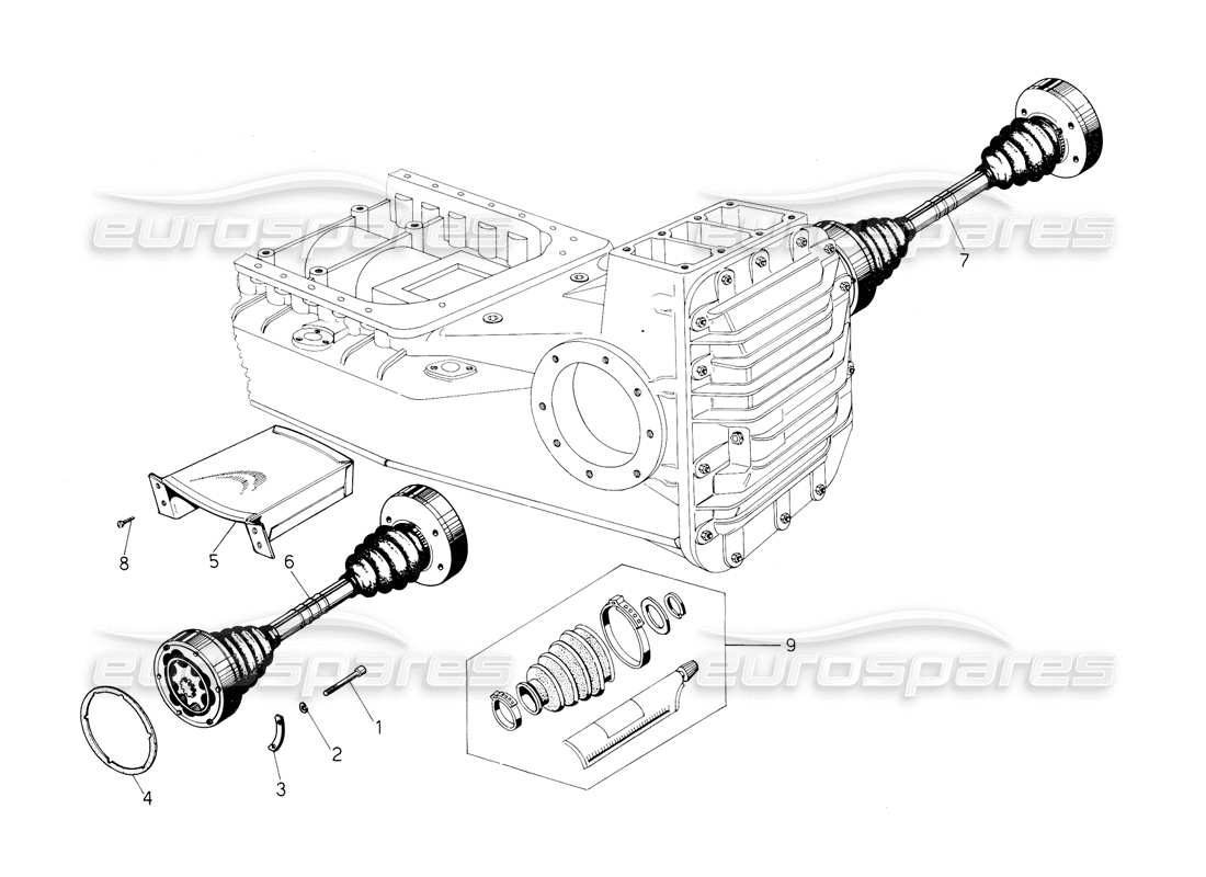 lamborghini countach 5000 qv (1985) ejes de accionamiento diagrama de piezas