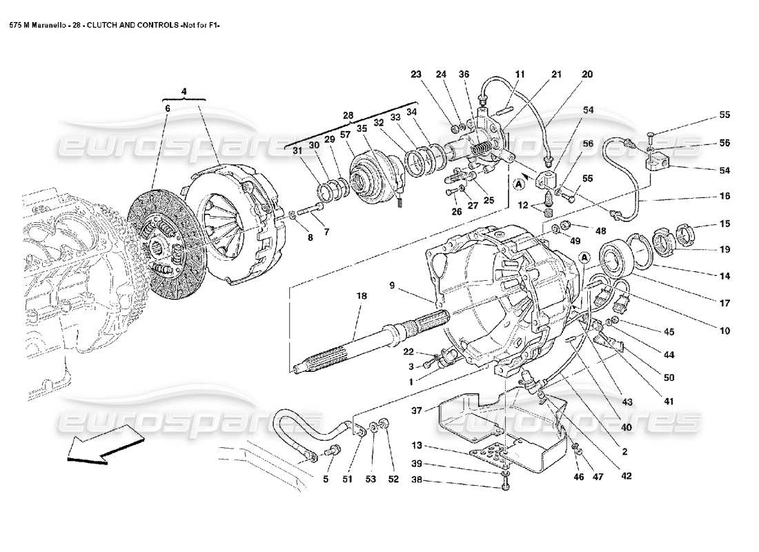 ferrari 575m maranello embrague y controles no para f1 diagrama de pieza