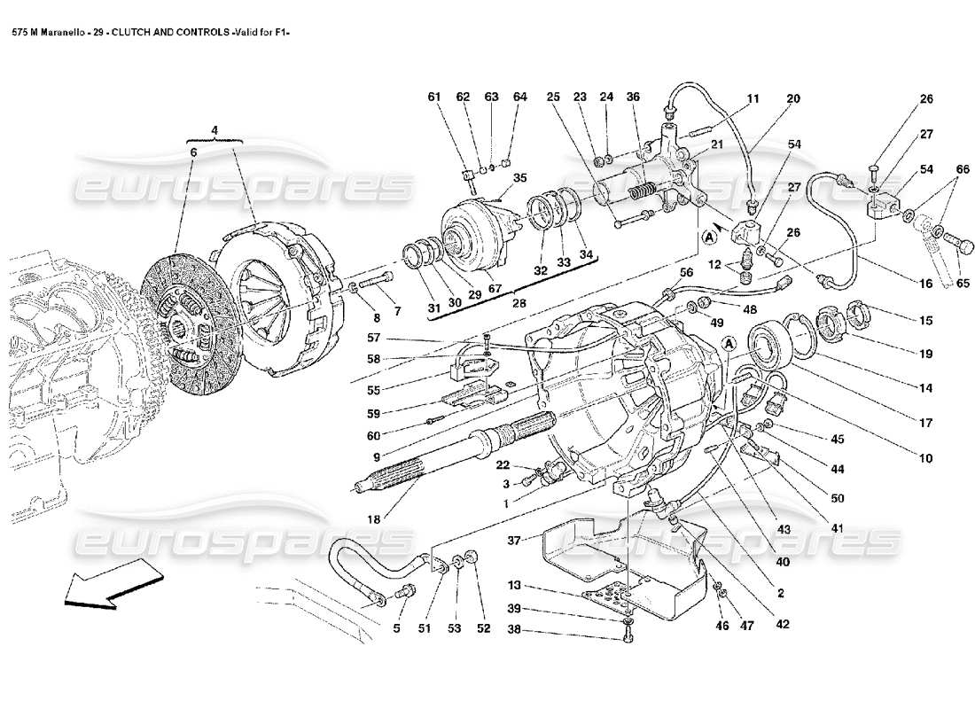 ferrari 575m maranello embrague y controles válido para f1 diagrama de piezas