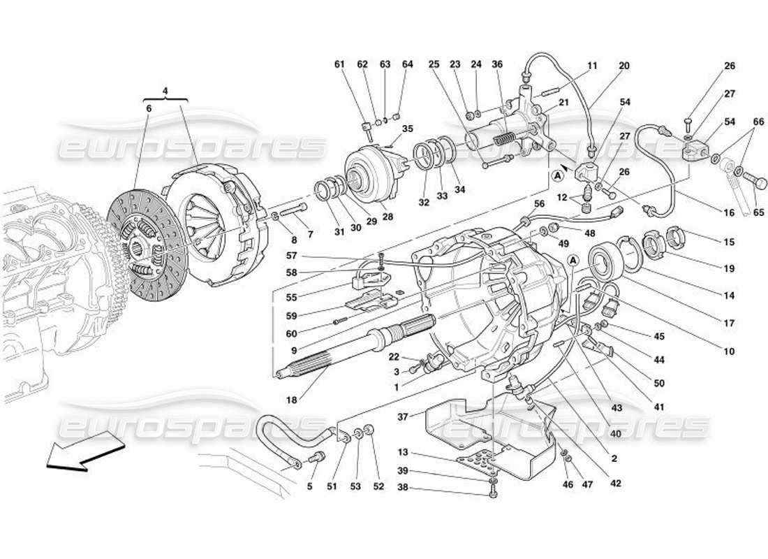 ferrari 575 superamerica embrague y controles: válido para f1- diagrama de piezas