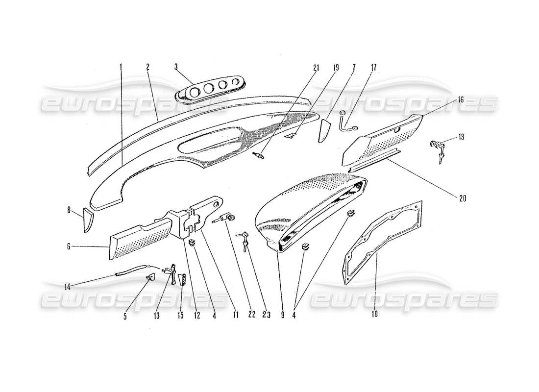 ferrari 365 gtc4 (coachwork) panel diagrama de piezas