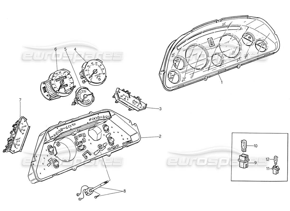 maserati biturbo spider diagrama de piezas de instrumentación