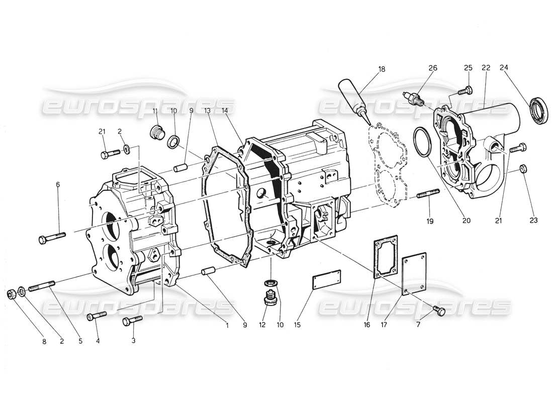 maserati biturbo spider caja de transmisión diagrama de piezas
