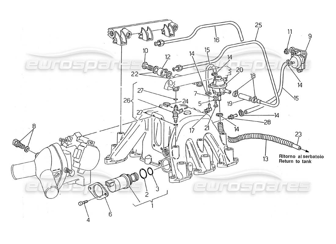 maserati 2.24v sistema de encendido - diagrama de piezas de accesorios