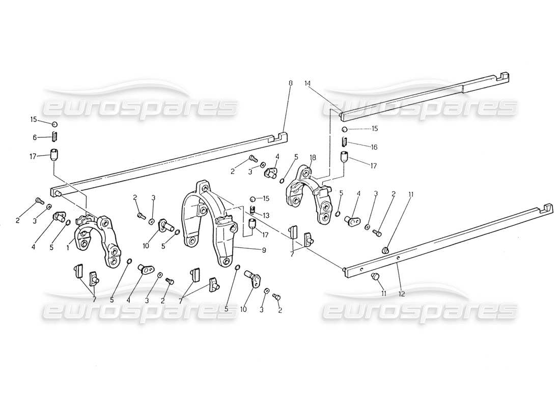 maserati karif 2.8 transmisión: diagrama de piezas de controles interiores