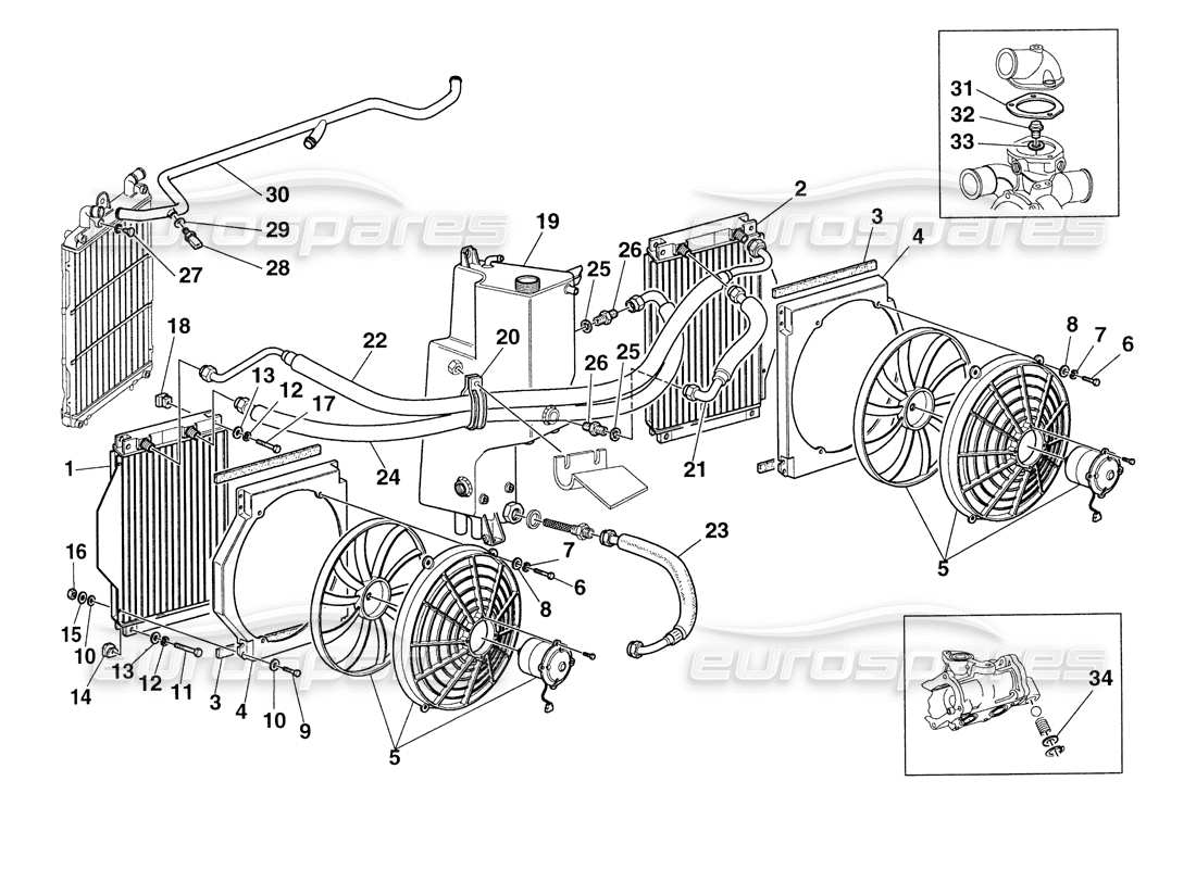 ferrari 355 challenge (1999) diagrama de piezas de lubricación y refrigeración