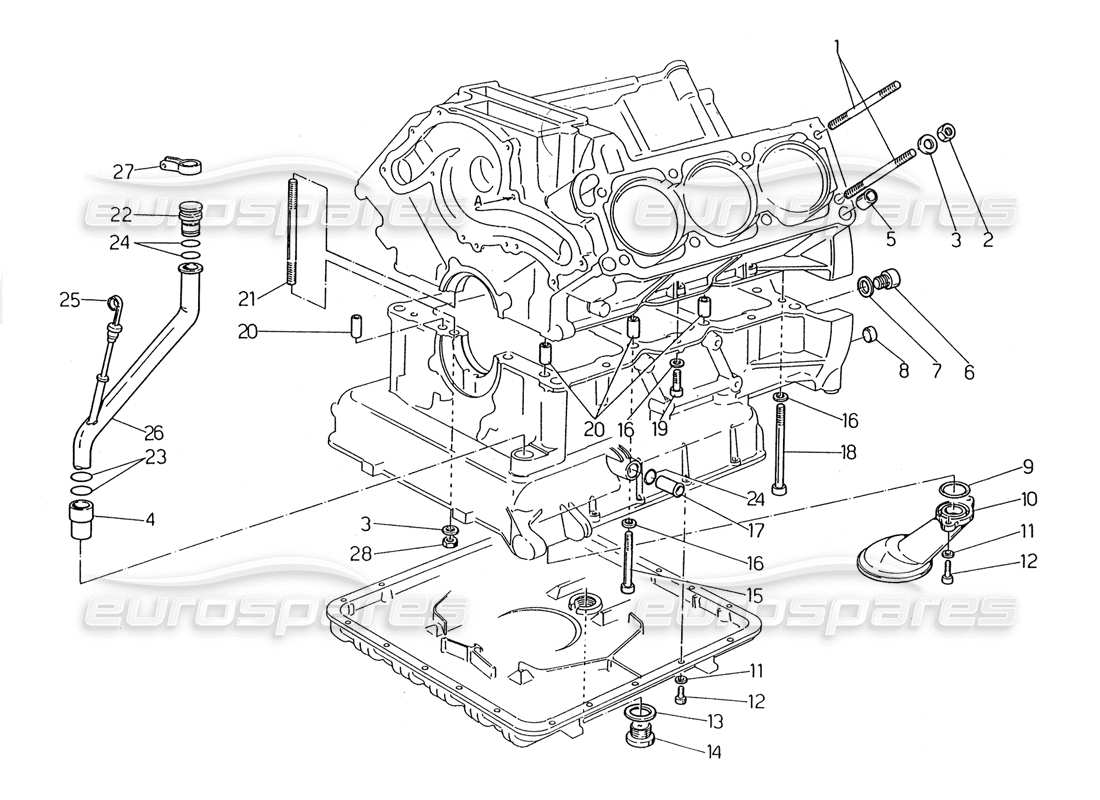 maserati 2.24v diagrama de piezas de accesorios de fijación y bloque