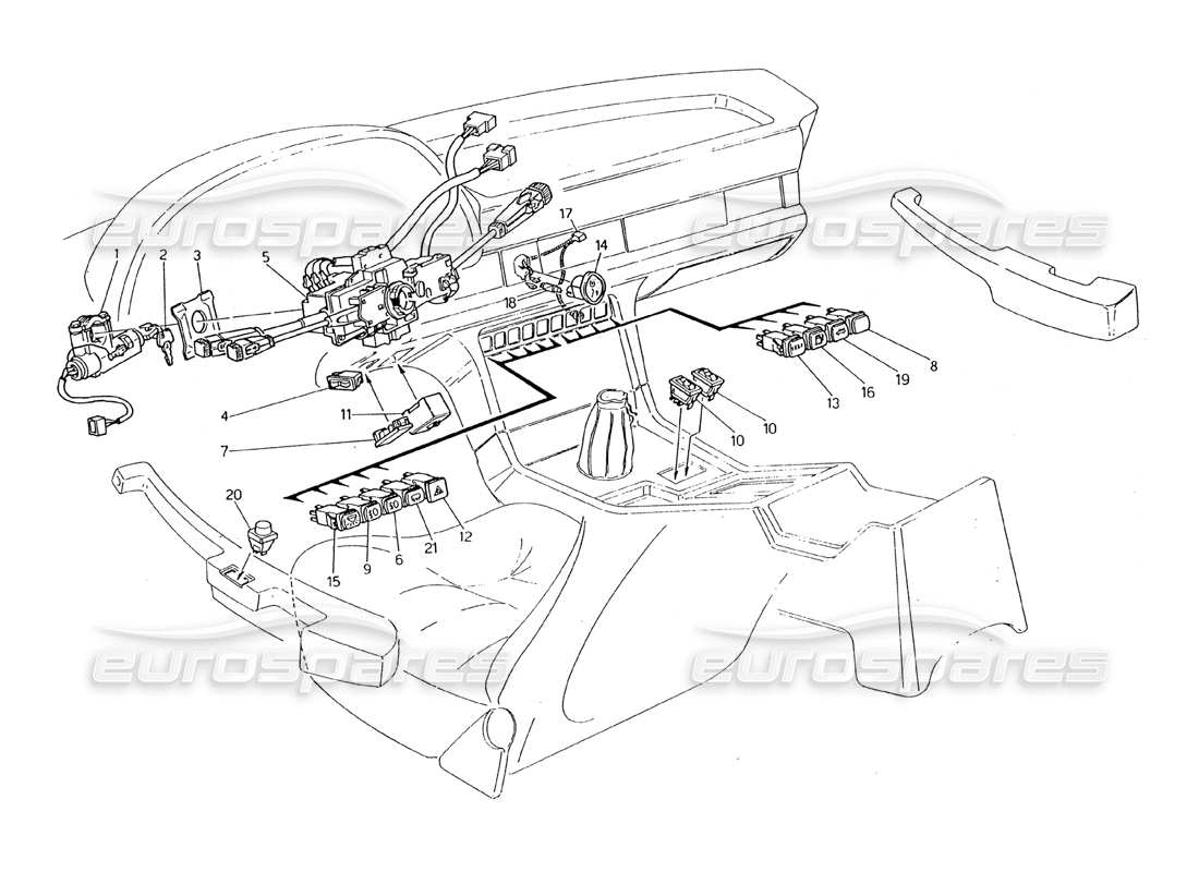 maserati 2.24v interruptores y dirección diagrama de piezas
