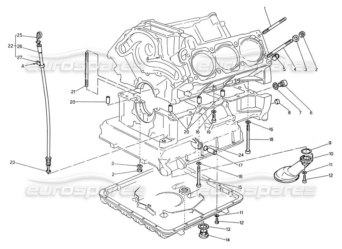maserati 222 / 222e biturbo fastening sand block accessories diagrama de piezas