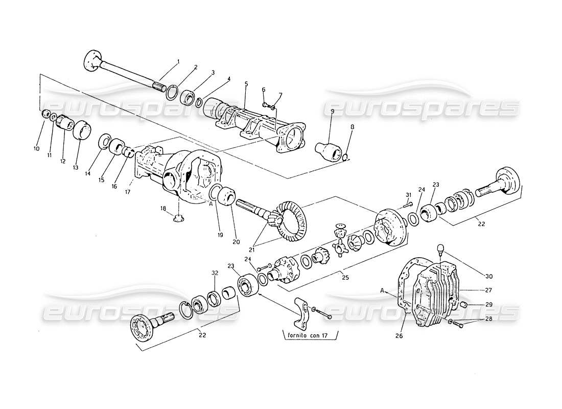 maserati biturbo 2.5 (1984) diagrama de pieza diferencial