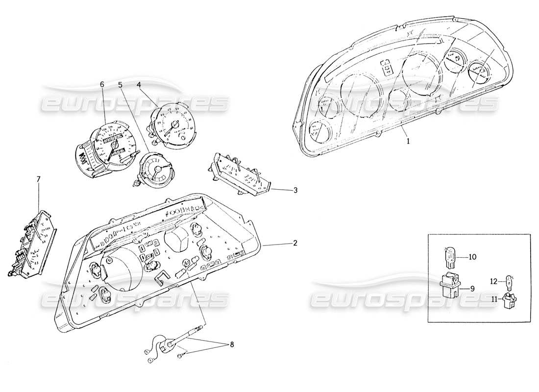 maserati karif 2.8 instrumentación diagrama de piezas