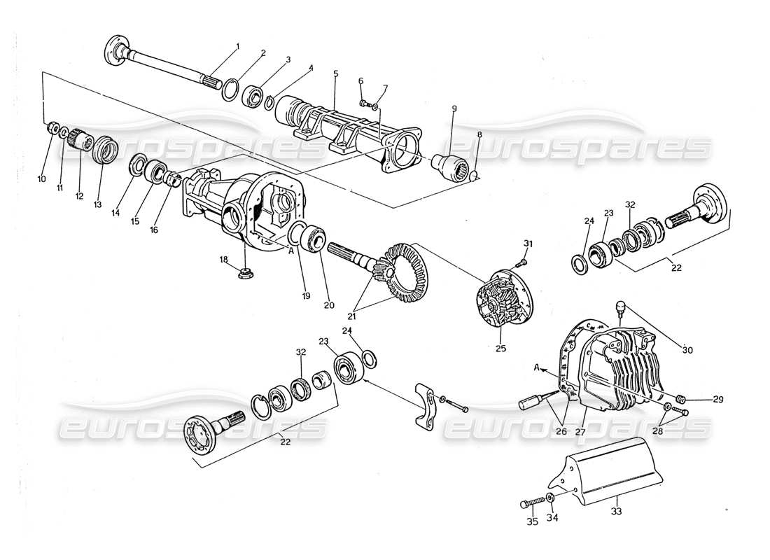 maserati 2.24v diferencial diagrama de piezas