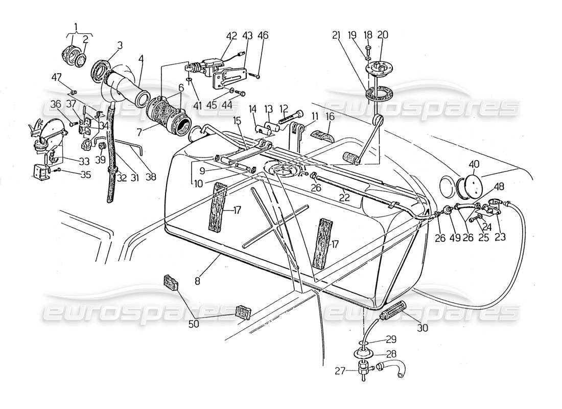 maserati 2.24v diagrama de piezas del tanque de combustible