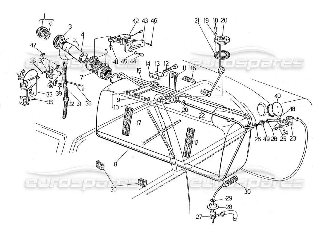 maserati 2.24v depósito de combustible diagrama de piezas