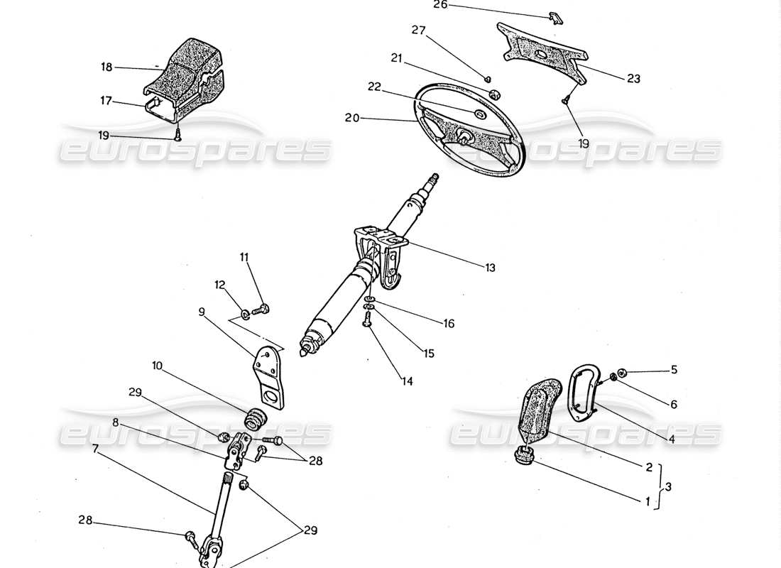 maserati 2.24v diagrama de piezas del eje de dirección y la rueda