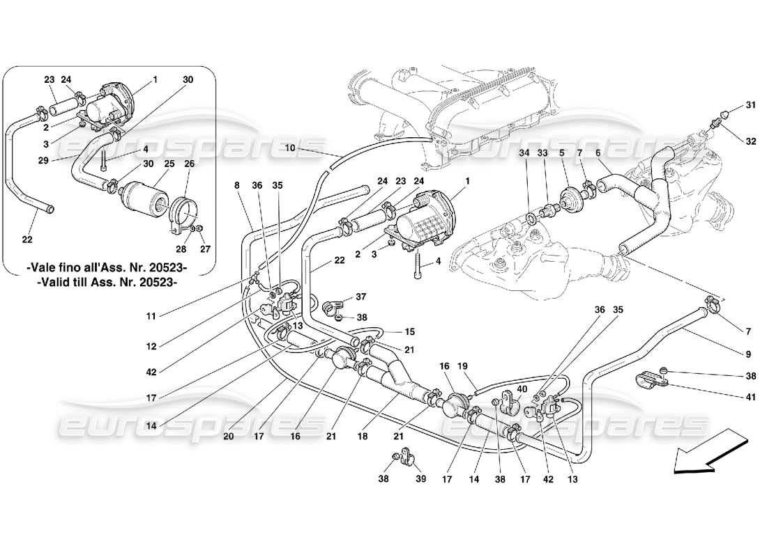 ferrari 456 gt/gta bomba de aire secundario diagrama de piezas