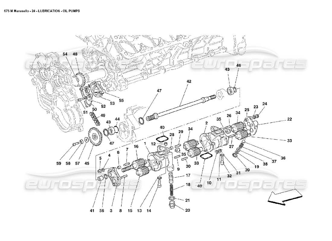 ferrari 575m maranello diagrama de piezas de las bombas de aceite lubricante