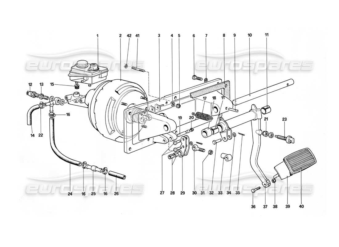 ferrari 412 (mechanical) control hidráulico de frenos - 412 a. lhd diagrama de piezas