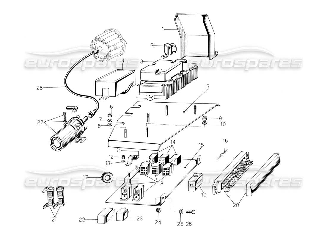 lamborghini countach 5000 s (1984) sistema eléctrico diagrama de piezas