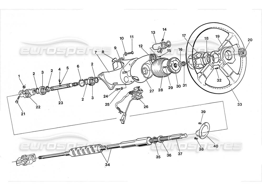 lamborghini lm002 (1988) controles de dirección diagrama de piezas