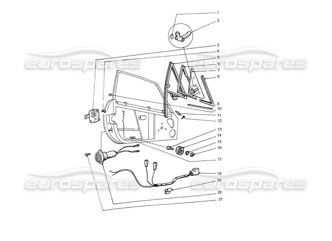 ferrari 365 gtb4 daytona (coachwork) luz de cuarto marco y luz interior diagrama de piezas