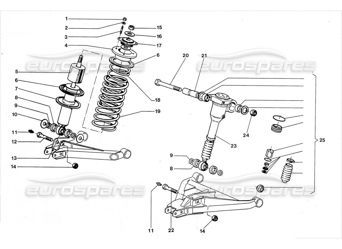 lamborghini lm002 (1988) amortiguador - hyda stop diagrama de piezas