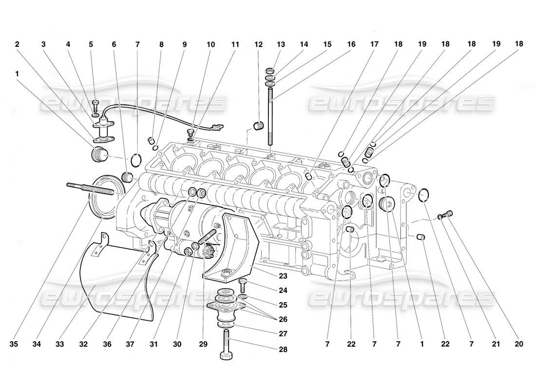 lamborghini diablo vt (1994) diagrama de piezas del cárter