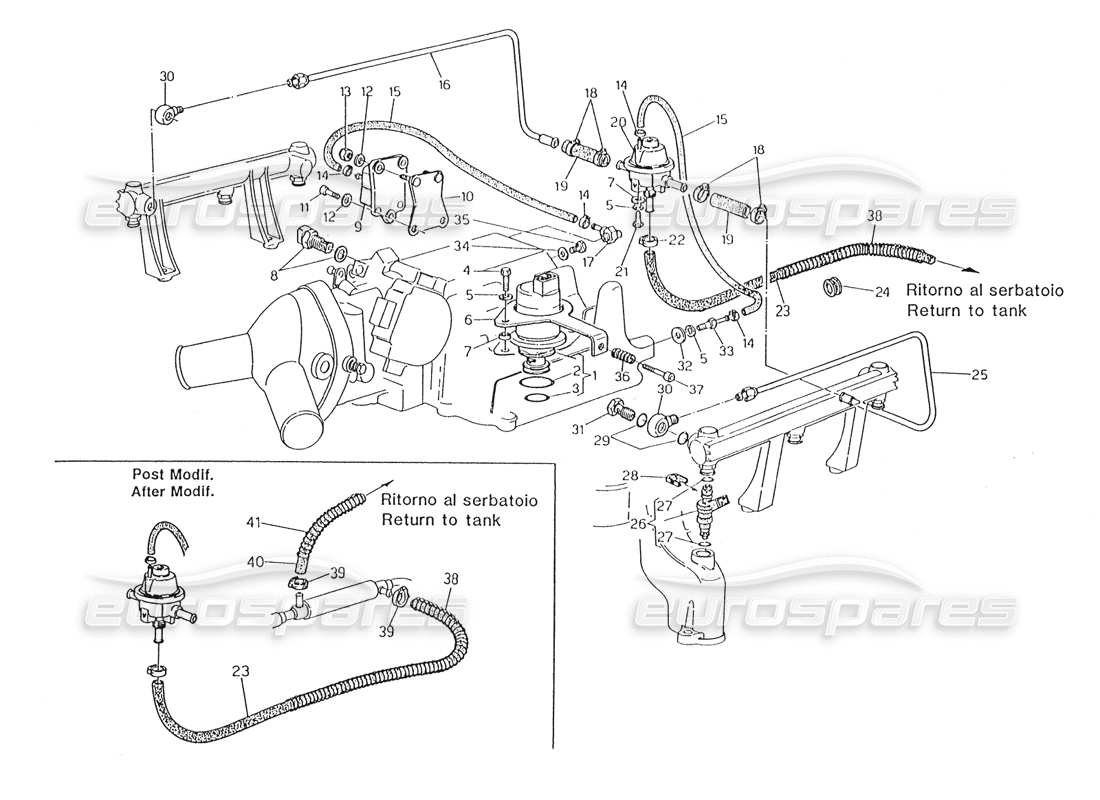 maserati karif 2.8 injection system - accesories diagrama de piezas