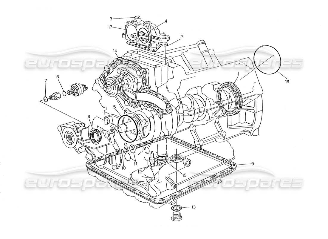 maserati karif 2.8 diagrama de piezas de reparación de juntas y retenes de aceite para el bloque