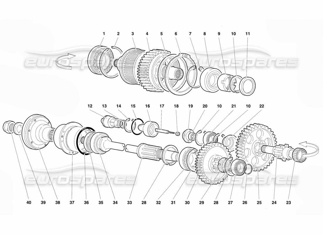 lamborghini diablo vt (1994) acoplamiento viscoso diagrama de piezas