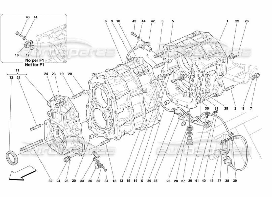 ferrari 575 superamerica diagrama de piezas de la caja de cambios