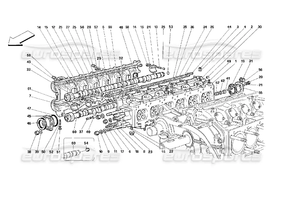 ferrari 512 m culata derecha diagrama de piezas