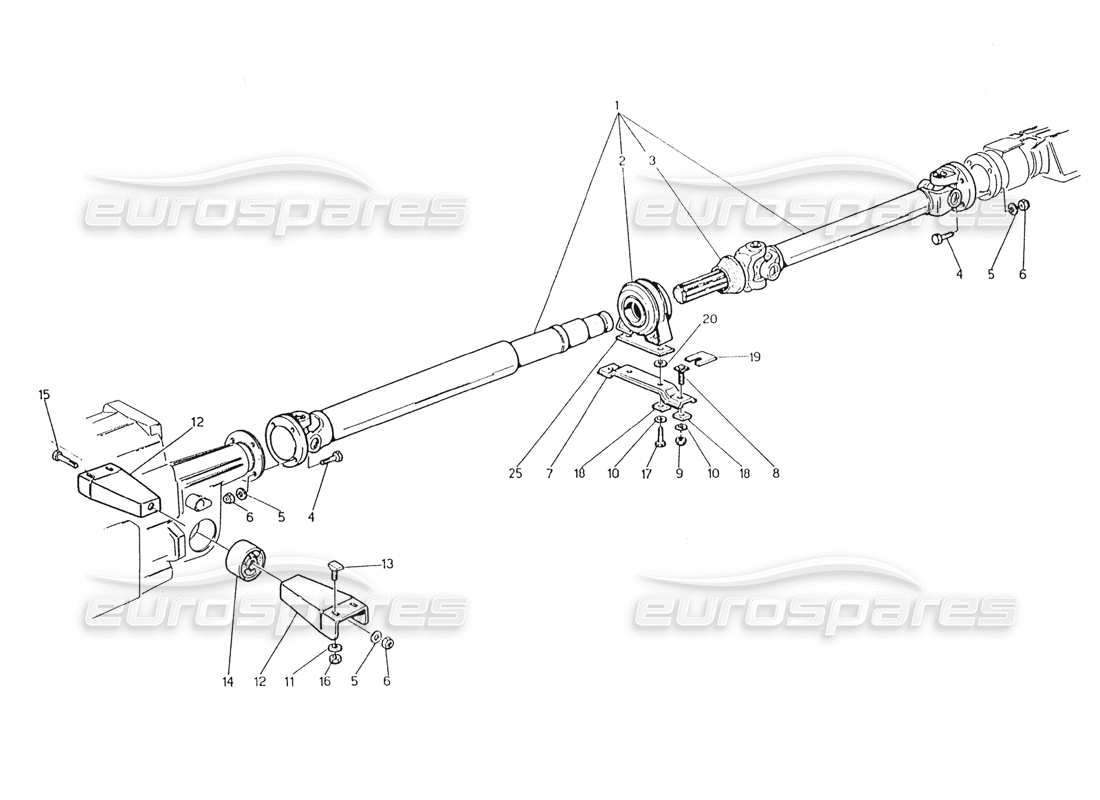 maserati karif 2.8 eje de hélice y portador diagrama de piezas