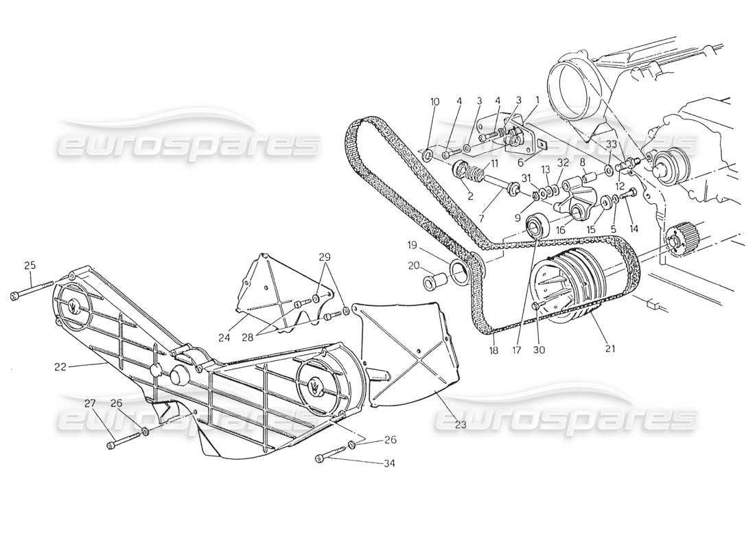 maserati karif 2.8 diagrama de piezas de control de sincronización
