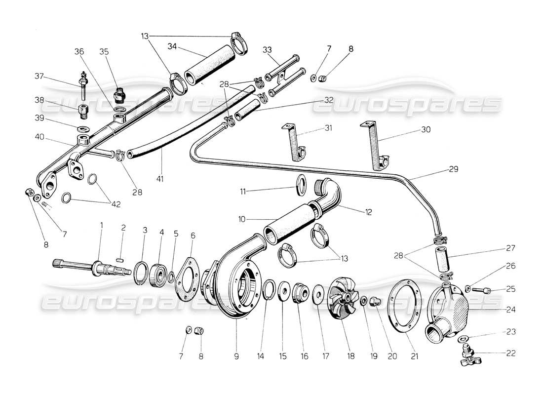 lamborghini countach lp400 bomba y sistema de agua diagrama de piezas